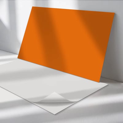 Wallfluent Vinyl Wandpaneel - Kleur Oranje Wandpaneel PVC - 100 cm x 50 cm - Oranje Vinyl Wandpaneel - Set van 1 - Rechthoekig Wandbekleding Vinyl - Patroon Wandpaneel - Zelfklevend Wandpaneel - Wandpaneel Keuken en Badkamer