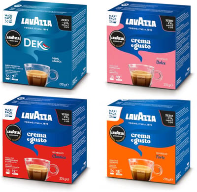 Lavazza A Modo Mio - Dek - Crema e Gusto Classico - Crema e Gusto Dolce - Crema e Gusto Forte - Proefpakket - 144 (4x36) Koffiecups