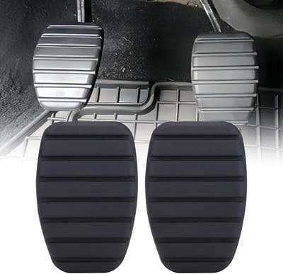 Thijox - 2 Stuks Rubber Pedaal Covers voor Koppeling en Rempedaal, Beschermende Afdekking, Duurzaam en Flexibel, Perfect voor Auto, Zwart, Antislip De