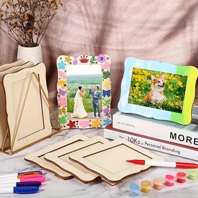 22 Delige DIY Fotolijst Knutselset - Houten Fotolijstjes om Zelf te Versieren