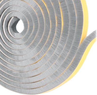 8 m borstelafdichting zelfklevend voor rolluiken en schuifdeuren - 9 mm (B) x 5 mm (D)