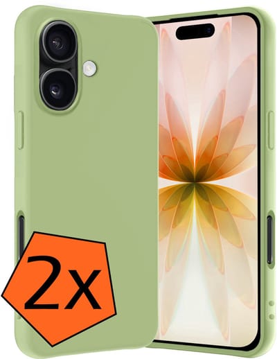 Hoes - 2 Stuks - Geschikt voor Apple iPhone 17 - Sterk & Shockproof - Case Siliconen - Back Cover - Telefoon Hoes - Groen