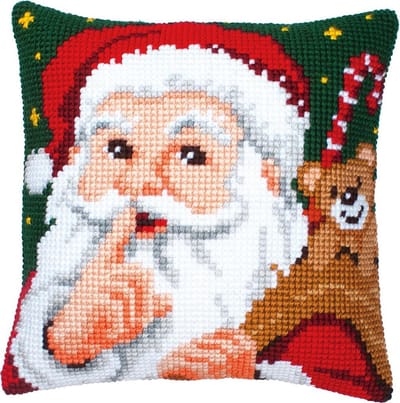 Vervaco - Kruissteekkussen kit - Kerst - Ssssst… - PN-0008518 - Borduren - Borduurpakket - Borduurpakket volwassenen - Borduurpakket kind
