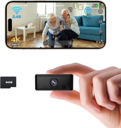 Mini Camera - Verborgen Beveiliging - Thuis Bewaken - 4K Ultra HD - 48x48x20mm - Zwart
