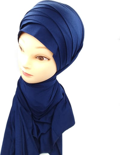 Elagante blauwe hoofddoek, Mooie hijab, sjaal, hejab.