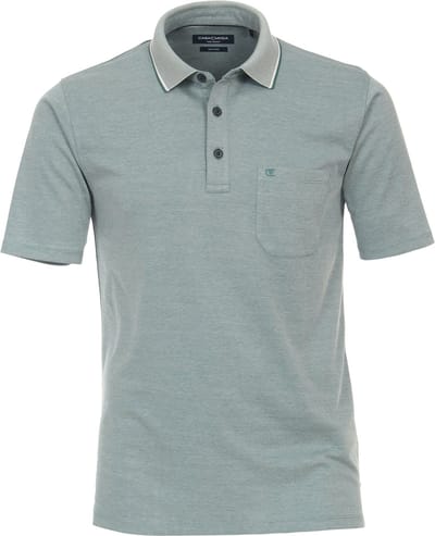 Casa Moda Polo Stretch Melange Lichtgroen - Maat 6XL - Heren