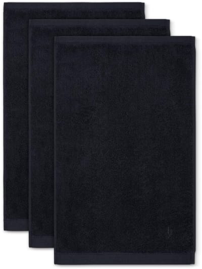 Unyqoos® Zwarte Luxe Gastendoekjes Set van 3 Stuks - 100% Katoen - 30x50 cm