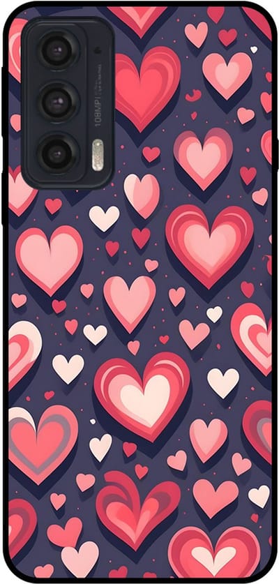 Smartphonica Telefoonhoesje Geschikt voor Motorola Edge 20 met Hartjes Opdruk - TPU Backcover Case With Heart Design geschikt voor Motorola Edge 20