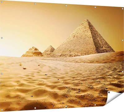 Gards Tuinposter Egyptische Piramides - Egypte - 160x120 cm - Tuindoek - Tuindecoratie - Wanddecoratie buiten - Tuinschilderij