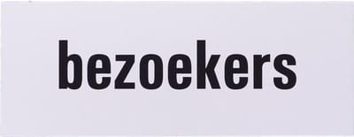 Aluminium deurbordje tekst: bezoekers | 5 jaar garantie | Zelfklevend | 130x50x0,5 mm