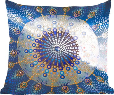 Sierkussens - Kussentjes Woonkamer - 60x60 cm - Cirkel - Mandala - Blauw - Geel