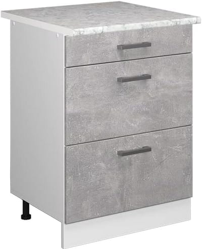 Keukenonderkast 60 cm met Laden en Marmeren Werkblad