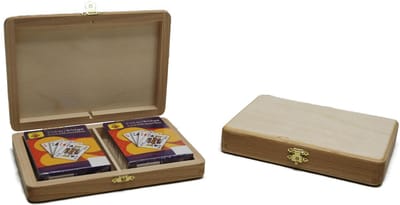 HOT Games houten speelkaarten kist - opbergdoos voor 2 decks kaarten.