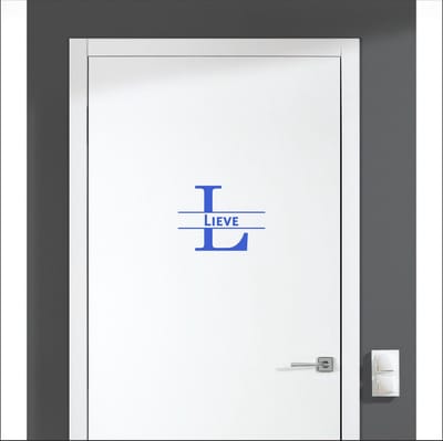 Deursticker Met Naam -  Lieve - Blauw