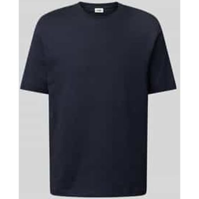 T-shirt met geribde ronde hals, model 'RAPHAEL'