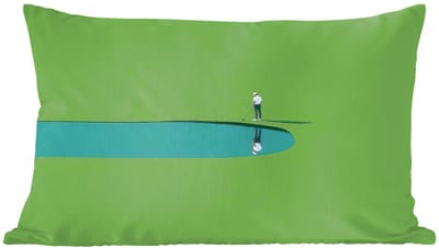 Sierkussens - Kussentjes Woonkamer - 60x40 cm - Persoon - Golf - Water - Blauw