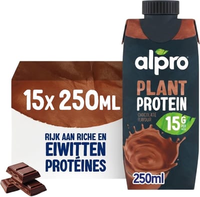 Alpro Sojadrink Protein Chocolade 15 x 250ml : Plantaardige Kracht & Rijk aan Eiwitten