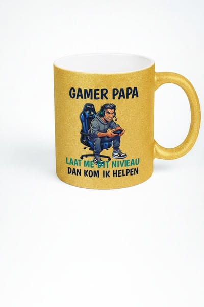 Gamer Papa Mok - Laat Me Eerst Mijn Niveau Halen Koffiemok Cadeau