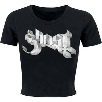 Ghost T-shirt - Marble Logo - S tot XXL - voor Vrouwen - zwart