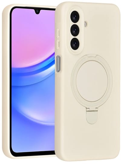 Telefoonhoesje geschikt voor Samsung Galaxy A17 / A26 - Magnetische Backcover met Ringstand - Geschikt voor MagSafe-accessoires - FuturiQ - Antique White