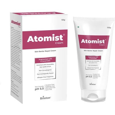 Brinton Atomist Skin Barrier Repair Cream voor droge en jeukende huid | Verrijkt met ceramiden, haverlipiden en GLA | Niet-comedogeen - 125 g pink