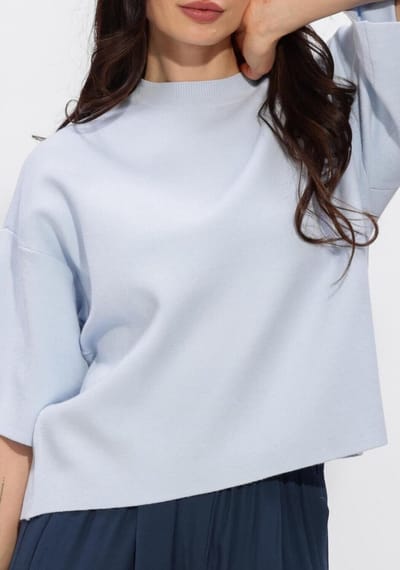 Minus Mslupi Knit T-shirt Tops & T-shirts Dames - Shirt - Lichtblauw - Maat L
