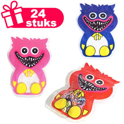 Decopatent - 24 Stuks Traktatie Uitdeelzakjes - Model: Monsters - Snoepzakjes Kinderfeestje met Clipsluiting - Snoep / Traktatie zakjes - Mix Kleuren