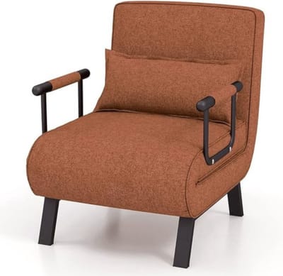 Thuys - Luxe 4 in 1 Slaapfauteil – Slaapstoel – 5 Posities - Multifunctioneel – Verstelbare Rugleuning – Gewatteerd – Hoogwaardig Materiaal - Bruin
