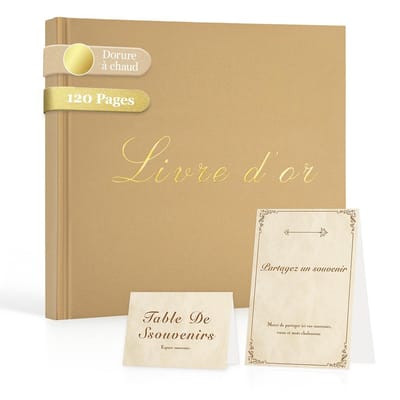 Dailygoods- Gastenboek Vintage - 20x20 cm - Dik Papier - Harde Binding - Anti-overdracht - Duurzaam Bewaren - Geschikt voor Aantekeningen - Notitieboek