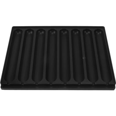 Worst Braadpan Roestvrij Staal Barbecue Rollers Worst Grillpan voor Familie Diners Open L(for 6.5-9kg) black