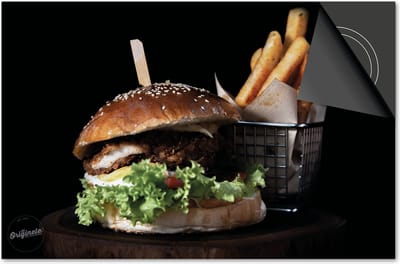 Inductie beschermer 60x60 - afdekplaat inductie mat - Dietrix Kookplaat beschermer - Exclusief - Food - Hamburger en patat