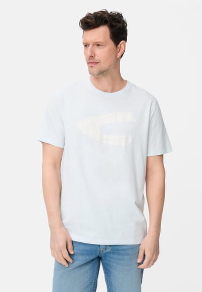 camel active T-Shirt met reflecterende details - Maat menswear-4XL - Hemelsblauw