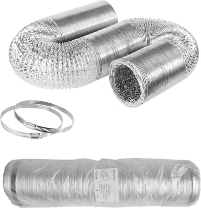 PromoHome Stevige Ø 102mm Flexibele Ontluchter 8,0m Aluminium Afvoerslang voor HVAC-Ventilatie met 2 RVS Klemmen