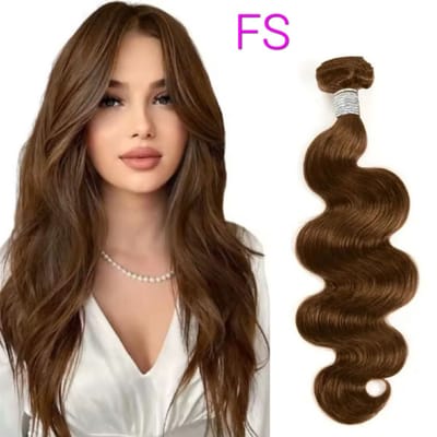Frazimashop- Braziliaans- Remy human hair, body wave, - 24 inch-Haarstuks golf haar -100% human hair - Hairextention- extensions - Haarverlenging- chocolade bruin kleur #4 - 1 per bundel - bundel