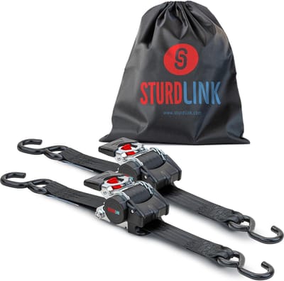 Automatische Spanbanden met S-Haken 50mm 3m | Spanbanden met Automatische Oprol Mechanisme voor Motor, Trailer en Auto