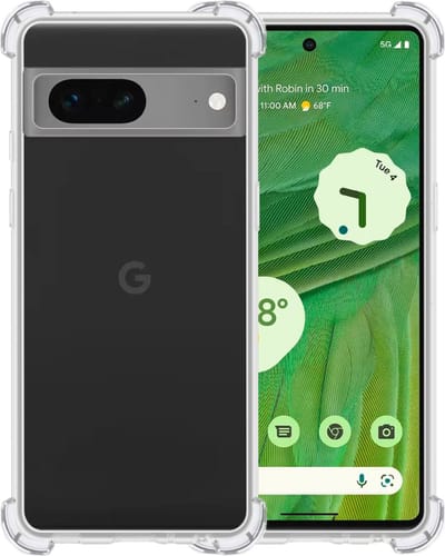 Hoesje - Geschikt voor Google Pixel 7A - Sterk & Shockproof - Siliconen Shock Case - Hoes Cover - Telefoonhoes - Transparant