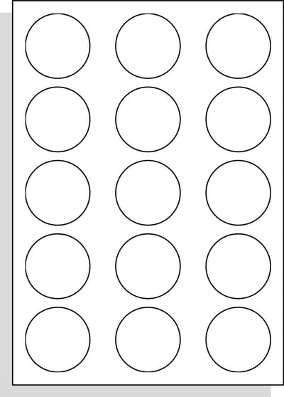 A4 Laserprinter etiketten - 50 mm rond - mat wit - 100 vel per doos