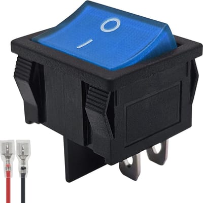 ProRide Wipschakelaar ON-OFF KCD5-202 - met Aansluitkabel - 2 Polig - 250V/6A - Blauw zonder lampje