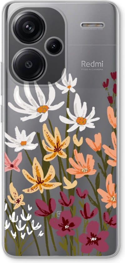 Case Company® - Hoesje geschikt voor Xiaomi Redmi Note 13 Pro plus hoesje - Painted wildflowers - Soft Cover Telefoonhoesje - Bescherming aan alle Kanten en Schermrand
