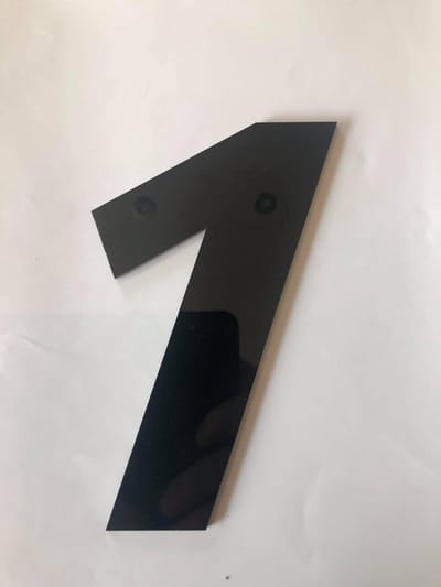 Huisnummer 1 plexiglas/acryl zwart