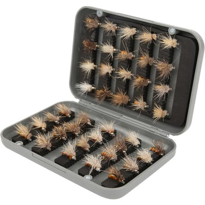 40 stuks Vliegvissen Kunstaas Kunstueel Aas Vliegjes Insecten Lures met Haak Visaccessoire gray