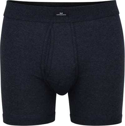 Gotzburg heren boxer lang met gulp (1-pack) - middenblauw gestreept