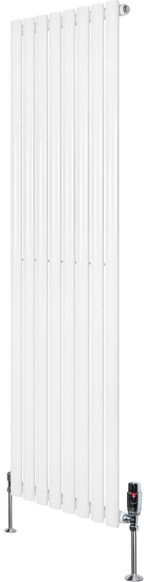 Ovale radiator 1 kolom - 1600x480 mm - wit - thermostaatkraan