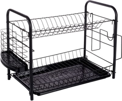 Afdruiprek Zwart 2-Niveaus 51,5x24,5x33 cm - Afwasrek