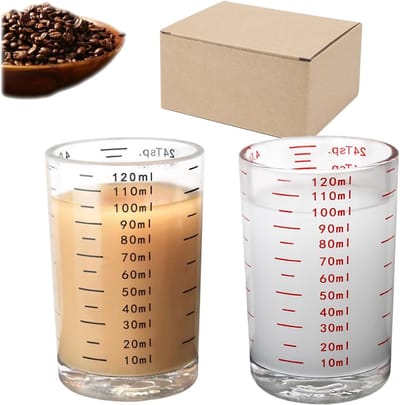 Maatbekers met weegschaal, 120 ml glazen maatbekerset, borrelglas met schaal, borrelglaasje met weegschaal, verdikt bodemdesign, voor keuken, bar, melk, cocktail, tequila, wodka