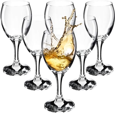 KADAX Wijnglazen, vaatwasmachinebestendige wijnkelk, hoogwaardige en elegante glazen voor rode en witte wijn, wijnglas met lange stijl, kelkglazen voor het serveren (6 x 200 ml, voor witte wijn)