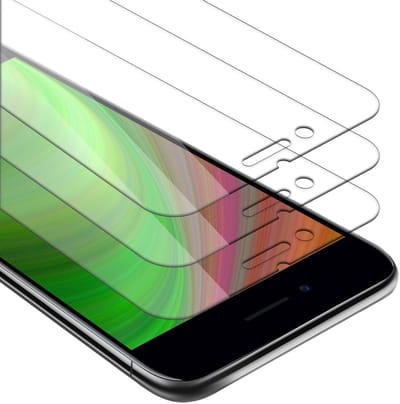 Cadorabo 3x Pantser Film geschikt voor Apple iPhone 6 / 6S in TRANSPARANT - Screenprotector Getemperd (Tempered) Display beschermend glas in 9H hardheid met 3D Touch met Installatiegids