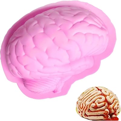 Siliconen bakvorm met hersenstructuur - 21,6 cm - Leuke bakvorm voor pudding, cake en chocolade.