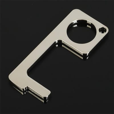 No touch key - Contactloze deuropener - Antibacteriële sleutelhanger - Zilverkleurig