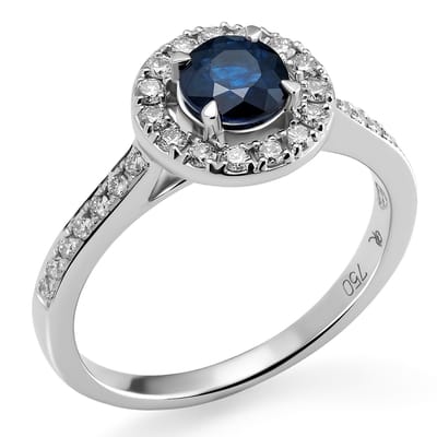 Orphelia RD-3916/SA/50 - Ring - Goud 18 kt - Diamant 0.3 ct / Saffier 0.72 ct - 16.00 mm / maat 50